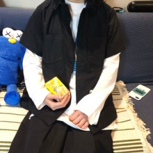 基础款 衬衫 短袖 男女情侣工装 19ss Crane 多口袋日系纯黑 Sanjati