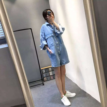 宽松连衣裤 短裤 夏装 工装 浅蓝毛边牛仔连体裤 连身裤 女欧美短袖 韩版