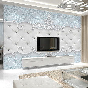 电视背景墙壁纸壁画简约现代欧式墙纸墙布客厅卧室床头3d立体大气