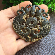 仿古玩古董做旧玉器老玉岫玉玉佩镂空挂件高古玉吊坠富贵有余牌子