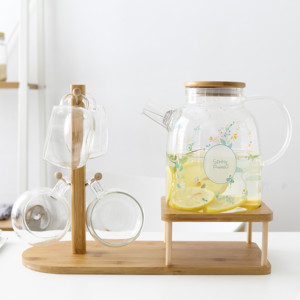 耐热带盖过滤玻璃冷水壶套装