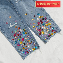 11月2号上新重工树脂钻成品牛仔裤