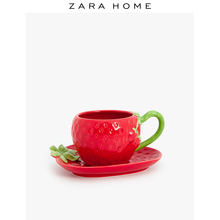49100208624 欧式草莓造型可爱家用瓷制茶杯和杯碟套装 Home Zara