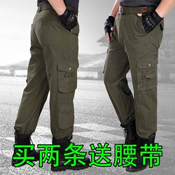 纯棉工作裤男耐磨宽松多口袋劳保工作裤电焊防烫直筒裤工作服裤子