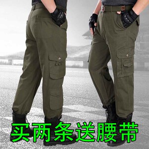 纯棉工作裤男耐磨宽松多口袋劳保工作裤电焊防烫直筒裤工作服裤子