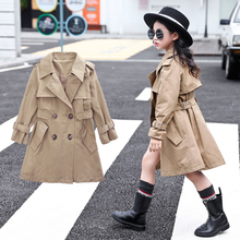 秋装 洋气中长款 韩版 女童外套春秋2019新款 儿童风衣小女孩大童潮衣