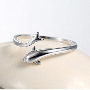 开口海豚饰品戒指尾戒