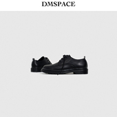 韩国版四季休闲鞋 圆头平跟复古英伦风全黑色百搭小皮鞋 DMSPACE