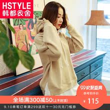 韩都衣舍2018韩版女装秋装新款多色慵懒连帽假两件卫衣AA13155玎图片