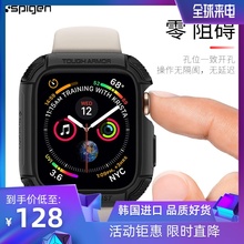 韩国spigen苹果iWatch保护壳表带iWatch 44mm代智能手表外壳运动外壳Apple4硅胶全包防摔保护套