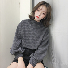 上衣女装 复古原宿风宽松百搭蝙蝠袖 长袖 韩版 T恤打底衫 秋季新款