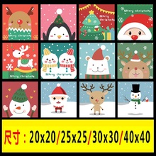 diy儿童数字油画圣诞雪人手绘画卡通动漫现代简约填色画多选尺寸