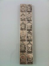 精品特价 白铜镇纸特价 大清十二皇帝镇尺 文房四宝白铜鎏银镇尺