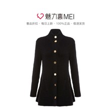 预售 Ports/宝姿 黑色100%羊毛立领长袖女士毛衣图片