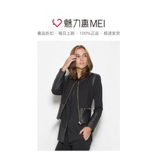 预售 Ports/宝姿 黑色拼接设计拉链饰女士秋冬长袖外套图片