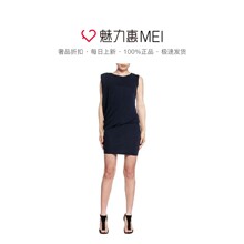 预售 Ports/宝姿 深蓝色不对称剪裁连衣裙图片