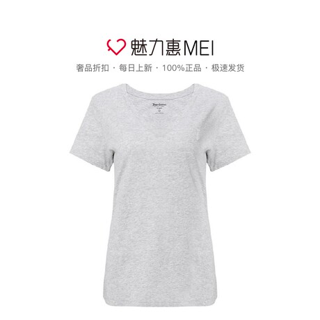 Juicy Couture 灰色简约LOGO饰v领短袖女士T恤商品大图