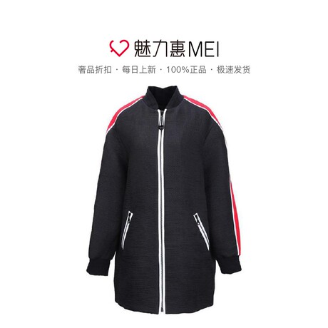 预售 KENZO/高田贤三 黑色撞色边棒球的女士秋冬中长款外套商品大图