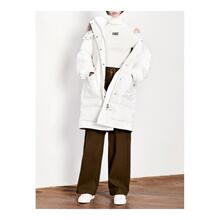 预售 Mo＆Co．/摩安珂 米白色可拆卸领帽羽绒服外套图片