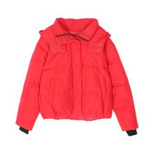 预售 Mo＆Co．/摩安珂 红色胶印连帽女士羽绒外套图片