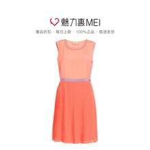预售 Ports/宝姿 橘色无袖百褶连衣裙图片
