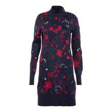 Juicy Couture 藏蓝色花卉图案高领长袖女士连衣裙图片