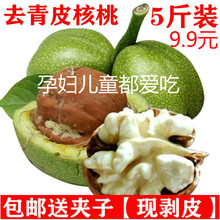 5斤装 包邮 新鲜去青皮核桃现货 现摘现发湿核桃孕妇儿童坚果嫩香鲜