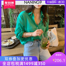 防晒衬衫 纯色棉薄微透长袖 女装 韩版 2019初秋新款 naning9韩国代购