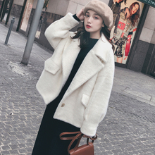 宽松加厚小个子貂毛大衣 仿貂绒外套女chic秋冬款 2018新款 ins短款