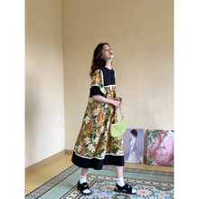 JesusCandy古着商店中国风复古连衣裙盘扣宽松中裙vintage裙子女