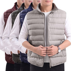 清仓特价羽绒棉马甲中老年男马夹秋冬款男装中年坎肩爸爸外套背心