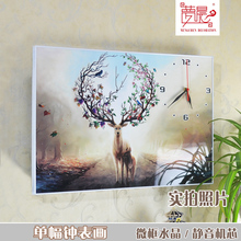 饰画无框画钟表挂钟简约水晶电表箱壁画 现代客厅挂画餐厅水果装