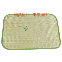 包邮 夏季蔺草草席枕头片枕席绑带枕头席学生印花枕片六片 加长枕片