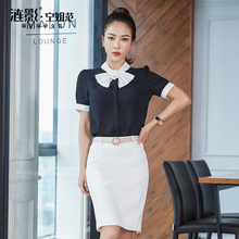 职业装女装套装2018夏季新款时尚短袖黑色衬衫套裙气质正装工作服图片