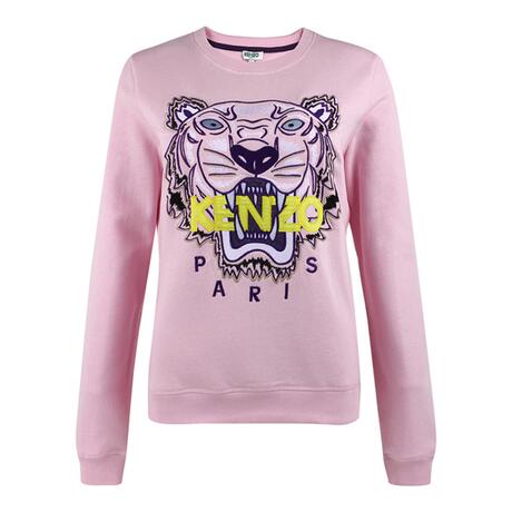 KENZO/高田贤三 女士粉红色棉质虎头图案圆领长袖卫衣商品大图