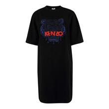 KENZO/高田贤三 女士黑色虎头LOGO刺绣休闲连衣裙图片