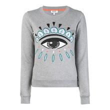KENZO/高田贤三 女士灰色纯棉眼睛图案长袖卫衣图片