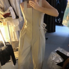 连体裤 女春秋宽松背带牛仔阔腿裤 工装 艺米YIMI定制2019春季新款