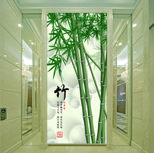3d中式玄关壁画竹子走廊过道竖版墙纸5D立体壁纸电视影视背景墙布