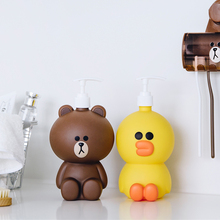 Line Friends布朗熊按压收纳瓶洗发水沐浴乳洗手液空瓶子 韩国正品