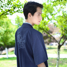重回汉唐锦瑟 日常汉服男传统cp情侣装绣花对襟半臂夏款非 古装