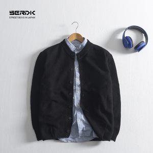 春款潮款男士纯色开衫毛衣