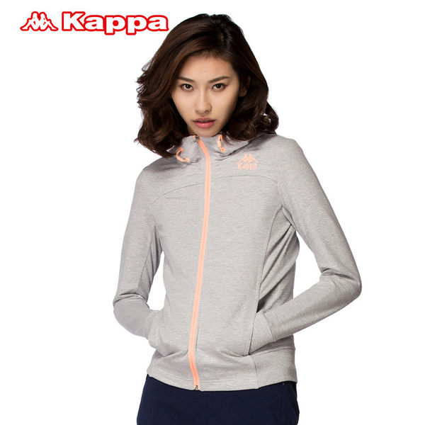 Kappa卡帕女运动卫衣 春季运动服上衣 背靠背官方女运动外套