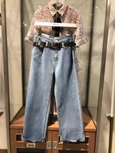 2019夏高腰阔腿直筒九分牛仔裤 现货jessyline杰茜莱正品 920110530