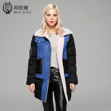 BON JOVI/邦佐维欧美时尚机车B3皮毛一体羽绒服真皮皮草女装外套图片