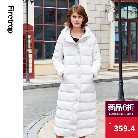 Firetrap2018新款女装欧美冬季高端修身超长羽绒服女长款过膝外套商品大图