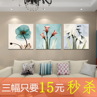 简欧三联画装饰画餐厅欧式挂画新品特惠