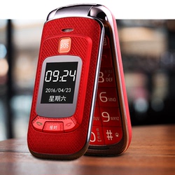 MK翻盖老年机双屏移动大字大声亲情号一键手电筒男女款式老人手机