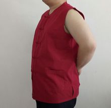 中国风传统盘扣纯棉老粗布唐装男马甲背心马褂夏季老头汗衫坎肩