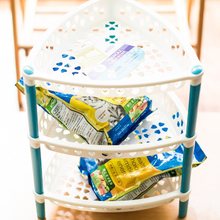 置物架 厨房浴室卫生间简约整理架居家用品归类架 塑料三层可拆装